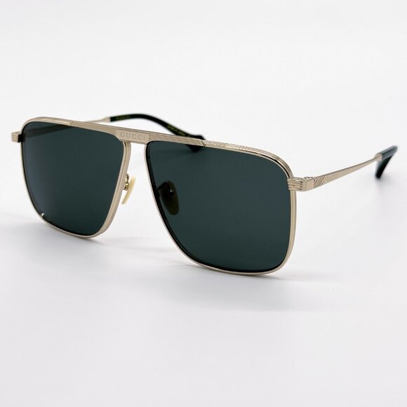 NEW GUCCI SUNGLASSES MEN AVIATOR GOLD GUCCI GG0840S 002 - Picture 4 of 13